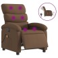 vidaXL Sillón reclinable de masaje eléctrico tela marrón vidaXL Sillón reclinable de masaje eléctrico tela marrón