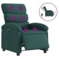 vidaXL Sillón reclinable de masaje eléctrico tela verde oscuro vidaXL Sillón reclinable de masaje eléctrico tela verde oscuro