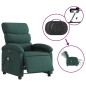 vidaXL Sillón reclinable de masaje eléctrico tela verde oscuro vidaXL Sillón reclinable de masaje eléctrico tela verde oscuro