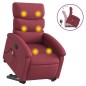 vidaXL Sillón reclinable de masaje elevable tela rojo tinto vidaXL Sillón reclinable de masaje elevable tela rojo tinto