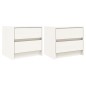 vidaXL Mesitas de noche 2 uds madera maciza pino blanco 40x31x35,5 cm vidaXL Mesitas de noche 2 uds madera maciza pino blanco 40x31x35,5 cm