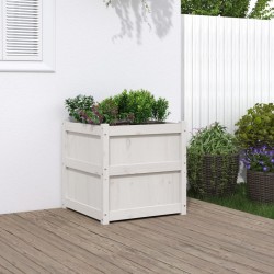 vidaXL Jardineras 2 uds madera maciza de pino blanco 60x60x60 cm