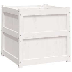 vidaXL Jardineras 2 uds madera maciza de pino blanco 60x60x60 cm