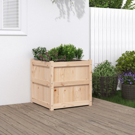 vidaXL Jardinera de madera maciza de pino 60x60x60 cm