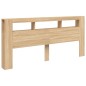 vidaXL Cabecero LED madera ingeniería roble Sonoma 220x18,5x103,5 cm vidaXL Cabecero LED madera ingeniería roble Sonoma 220x18,5x103,5 cm
