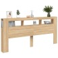 vidaXL Cabecero LED madera ingeniería roble Sonoma 220x18,5x103,5 cm vidaXL Cabecero LED madera ingeniería roble Sonoma 220x18,5x103,5 cm