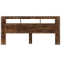 vidaXL Cabecero LED madera ingeniería roble ahumado 220x18,5x103,5 cm vidaXL Cabecero LED madera ingeniería roble ahumado 220x18,5x103,5 cm