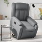 vidaXL Sillón reclinable elevable eléctrico de cuero sintético gris vidaXL Sillón reclinable elevable eléctrico de cuero sintético gris