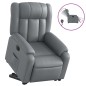 vidaXL Sillón reclinable elevable eléctrico de cuero sintético gris vidaXL Sillón reclinable elevable eléctrico de cuero sintético gris