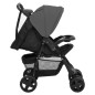 vidaXL Carrito de bebés 2 en 1 de acero gris oscuro y negro