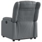 vidaXL Sillón reclinable elevable eléctrico de cuero sintético gris vidaXL Sillón reclinable elevable eléctrico de cuero sintético gris