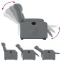 vidaXL Sillón reclinable elevable eléctrico de cuero sintético gris vidaXL Sillón reclinable elevable eléctrico de cuero sintético gris