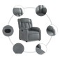 vidaXL Sillón reclinable elevable eléctrico de cuero sintético gris vidaXL Sillón reclinable elevable eléctrico de cuero sintético gris
