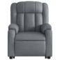 vidaXL Sillón reclinable elevable eléctrico de cuero sintético gris vidaXL Sillón reclinable elevable eléctrico de cuero sintético gris