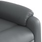 vidaXL Sillón reclinable elevable eléctrico de cuero sintético gris vidaXL Sillón reclinable elevable eléctrico de cuero sintético gris