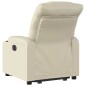 vidaXL Sillón reclinable elevable eléctrico de cuero sintético crema vidaXL Sillón reclinable elevable eléctrico de cuero sintético crema