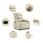 vidaXL Sillón reclinable elevable eléctrico de cuero sintético crema vidaXL Sillón reclinable elevable eléctrico de cuero sintético crema