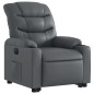 vidaXL Sillón reclinable elevable eléctrico de cuero sintético gris vidaXL Sillón reclinable elevable eléctrico de cuero sintético gris