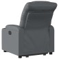 vidaXL Sillón reclinable elevable eléctrico de cuero sintético gris vidaXL Sillón reclinable elevable eléctrico de cuero sintético gris