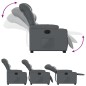 vidaXL Sillón reclinable elevable eléctrico de cuero sintético gris vidaXL Sillón reclinable elevable eléctrico de cuero sintético gris