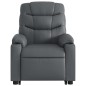 vidaXL Sillón reclinable elevable eléctrico de cuero sintético gris vidaXL Sillón reclinable elevable eléctrico de cuero sintético gris