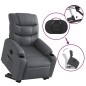 vidaXL Sillón reclinable elevable eléctrico de cuero sintético gris vidaXL Sillón reclinable elevable eléctrico de cuero sintético gris