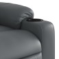 vidaXL Sillón reclinable elevable eléctrico de cuero sintético gris vidaXL Sillón reclinable elevable eléctrico de cuero sintético gris
