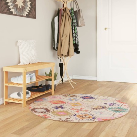 vidaXL Alfombra lavable antideslizante multicolor Ø 120 cm