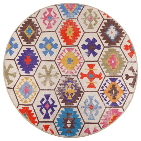 vidaXL Alfombra lavable antideslizante multicolor Ø 120 cm