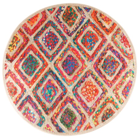 vidaXL Alfombra lavable antideslizante multicolor Ø 120 cm