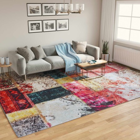 vidaXL Alfombra lavable antideslizante multicolor 400x300 cm