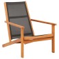 vidaXL Silla de jardín de madera maciza de eucalipto y textilene negro vidaXL Silla de jardín de madera maciza de eucalipto y textilene negro