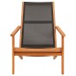 vidaXL Silla de jardín de madera maciza de eucalipto y textilene negro vidaXL Silla de jardín de madera maciza de eucalipto y textilene negro