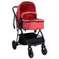 vidaXL Carrito de bebés 3 en 1 de acero rojo y negro vidaXL Carrito de bebés 3 en 1 de acero rojo y negro