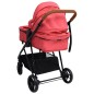vidaXL Carrito de bebés 3 en 1 de acero rojo y negro vidaXL Carrito de bebés 3 en 1 de acero rojo y negro