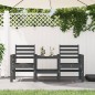 vidaXL Banco de jardín con mesa 2 plazas madera maciza de pino gris vidaXL Banco de jardín con mesa 2 plazas madera maciza de pino gris