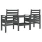 vidaXL Banco de jardín con mesa 2 plazas madera maciza de pino gris vidaXL Banco de jardín con mesa 2 plazas madera maciza de pino gris