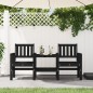 vidaXL Banco de jardín con mesa 2 plazas madera maciza de pino negro vidaXL Banco de jardín con mesa 2 plazas madera maciza de pino negro