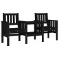 vidaXL Banco de jardín con mesa 2 plazas madera maciza de pino negro vidaXL Banco de jardín con mesa 2 plazas madera maciza de pino negro
