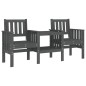 vidaXL Banco de jardín con mesa 2 plazas madera maciza de pino gris vidaXL Banco de jardín con mesa 2 plazas madera maciza de pino gris