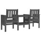 vidaXL Banco de jardín con mesa 2 plazas madera maciza de pino gris vidaXL Banco de jardín con mesa 2 plazas madera maciza de pino gris