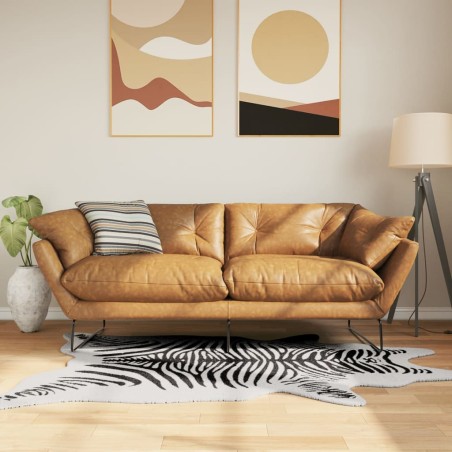 vidaXL Alfombra lavable antideslizante cebra blanco y negro 120x170 cm