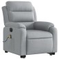 vidaXL Sillón de masaje eléctrico reclinable elevable tela gris claro vidaXL Sillón de masaje eléctrico reclinable elevable tela gris claro