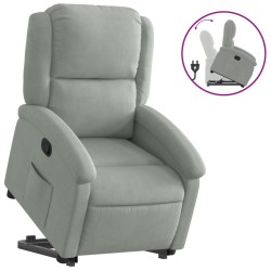 vidaXL Sillón reclinable elevable terciopelo gris claro