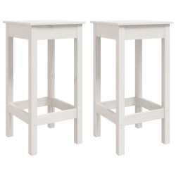 vidaXL Taburetes de cocina 2 uds madera maciza pino blanco 40x40x78 cm