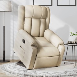 vidaXL Sillón reclinable elevable de tela color crema