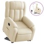 vidaXL Sillón reclinable elevable de tela color crema vidaXL Sillón reclinable elevable de tela color crema
