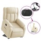 vidaXL Sillón reclinable elevable de tela color crema vidaXL Sillón reclinable elevable de tela color crema
