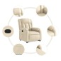 vidaXL Sillón reclinable elevable de tela color crema vidaXL Sillón reclinable elevable de tela color crema