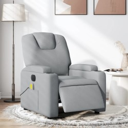 vidaXL Sillón reclinable de masaje eléctrico tela gris claro
